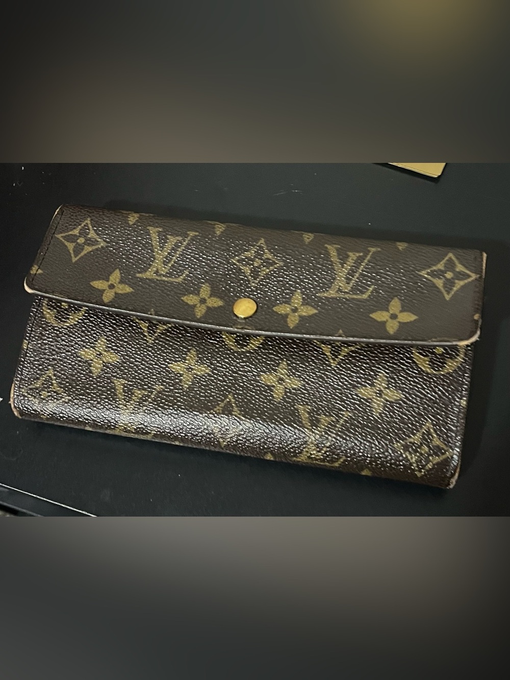Louis Vuitton Monogram Canvas Wallet in Brown and Gold